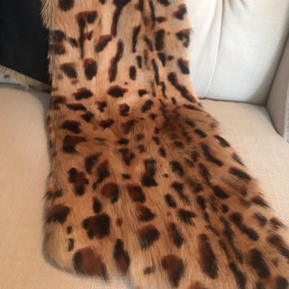 Dries Van Noten 100% real fur leopard dyed